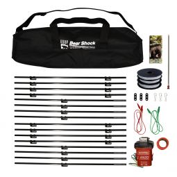 Electric Bear Fence for Camping – Portable, Battery Powered Fence Kit (45x45 ft, Made in USA)