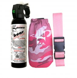 #12PINK Bear Spray w/ Pink Camo Hip Holster & Pink Belt 7.9oz/225G