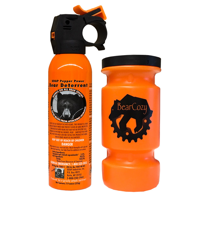 #12BC Safety Orange Bear Spray with Bear Cozy Water Bottle Mount 7.9oz 225G