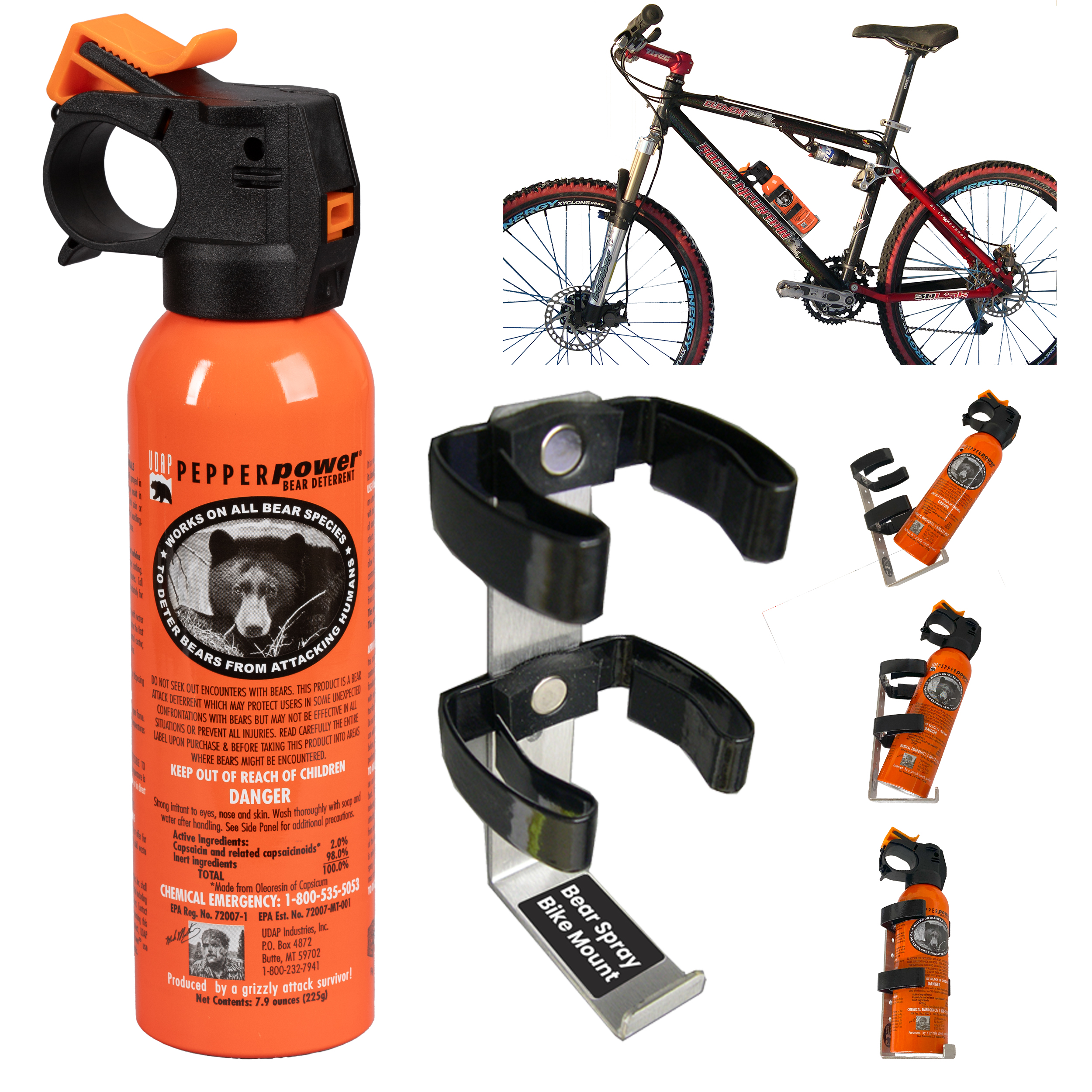 #12GM Bear Spray with Geta-Grip Bike Mount 7.9oz-225g