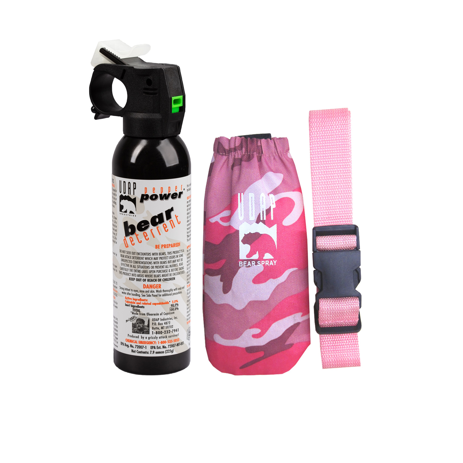 Pink Camo Bear Spray holster with belt